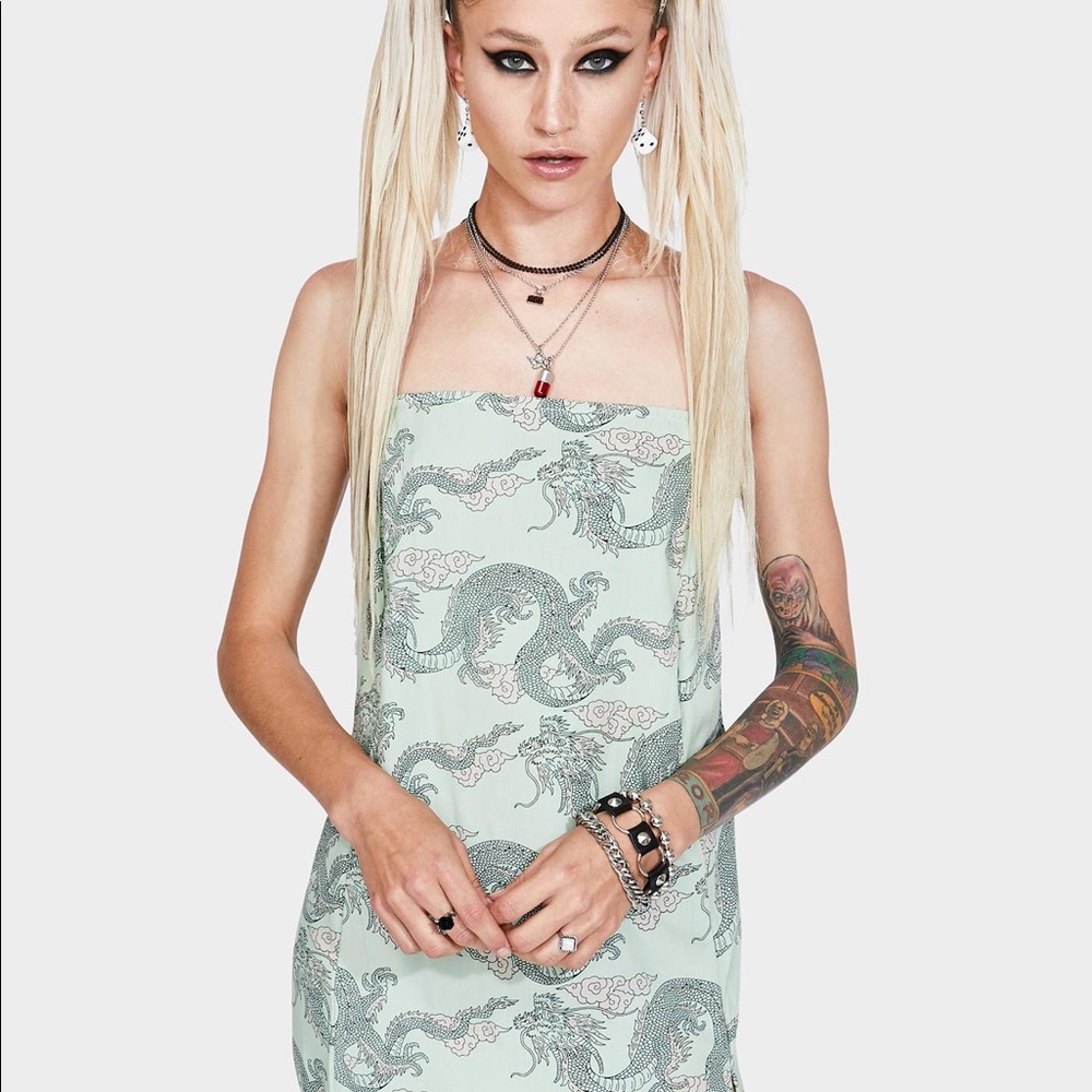 Motel Datista Front Slit Slip Dress